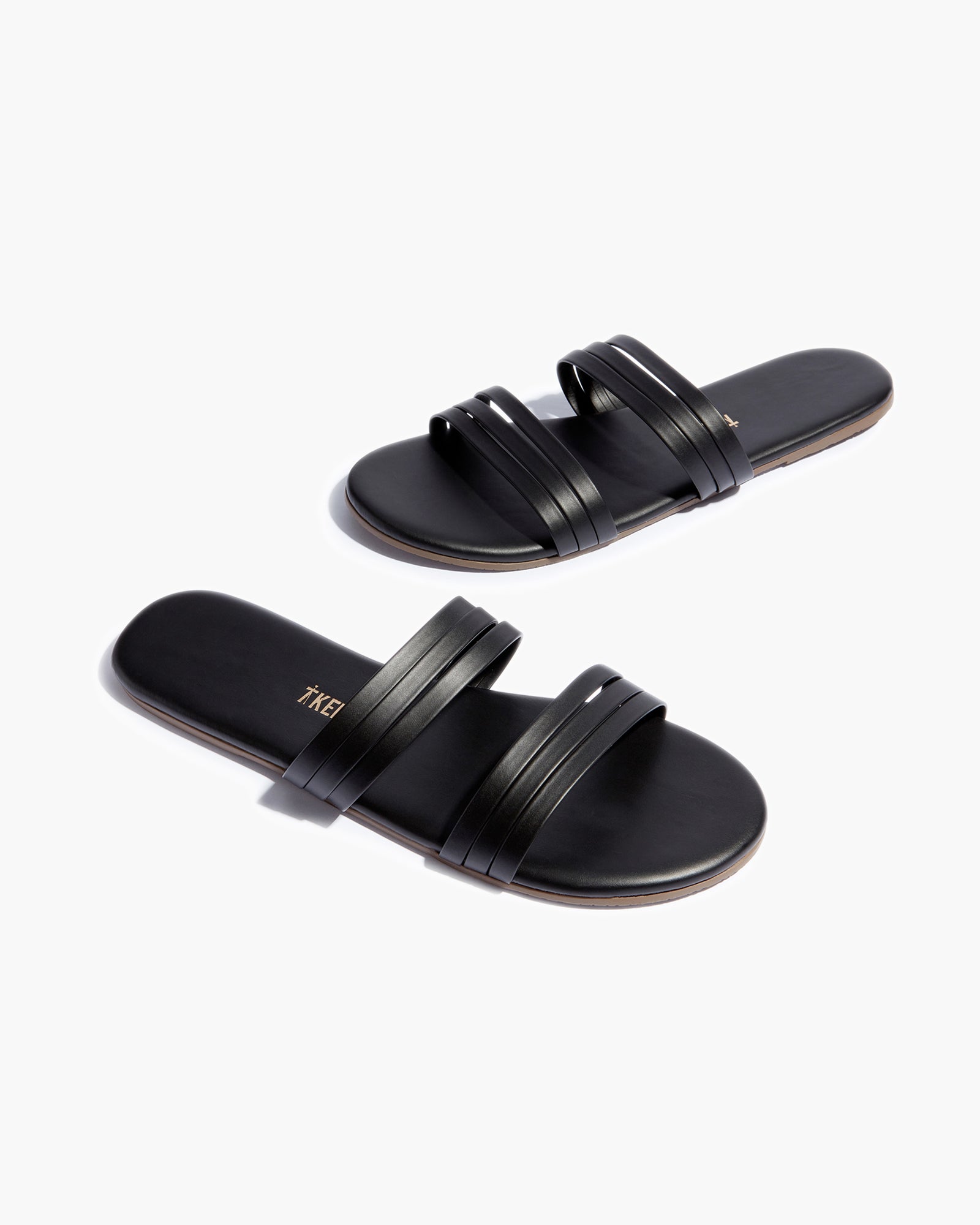 Women's TKEES Allegra Slides Black | 24185ZIGD