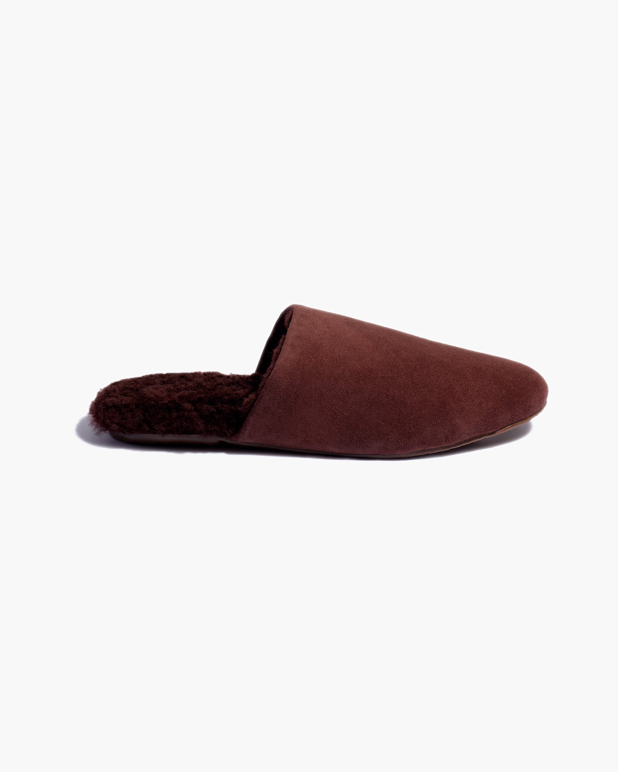 Women's TKEES Ines Shearling Slides Chocolate | 04876FXAN