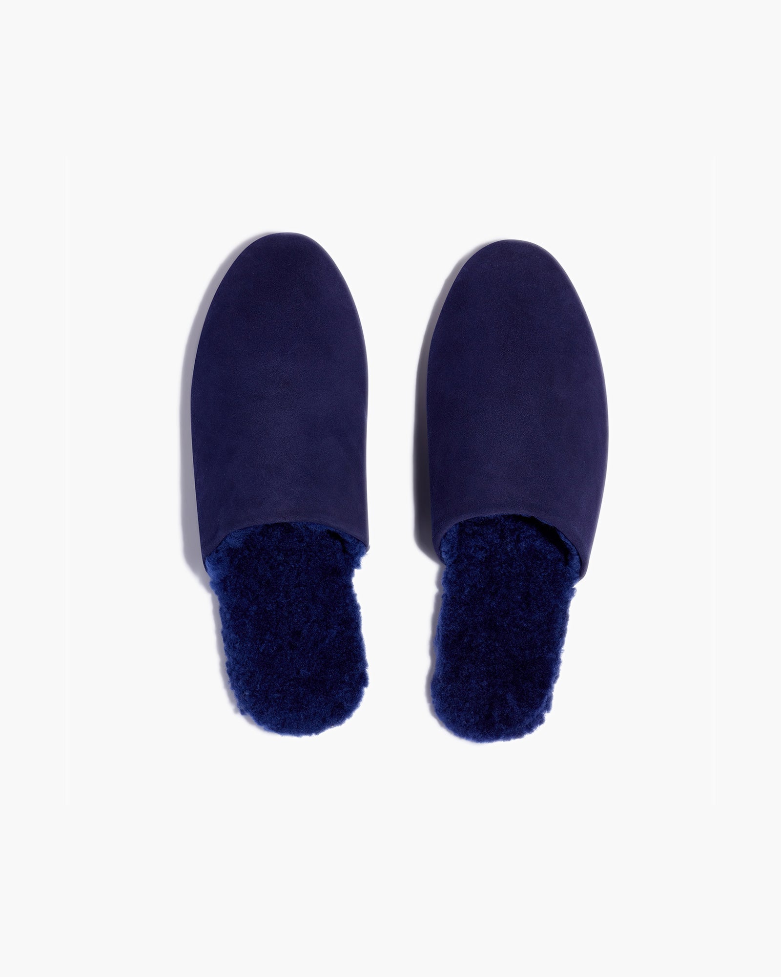 Women\'s TKEES Ines Shearling Slides Navy | 31852CFJN