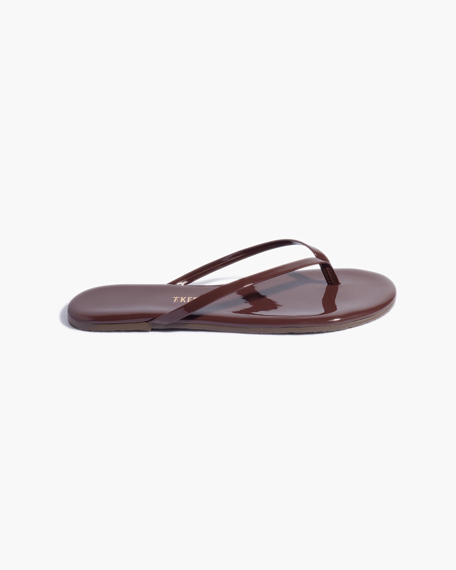 Women's TKEES Lily Glosses Flip Flops Brown | 18439JFKQ