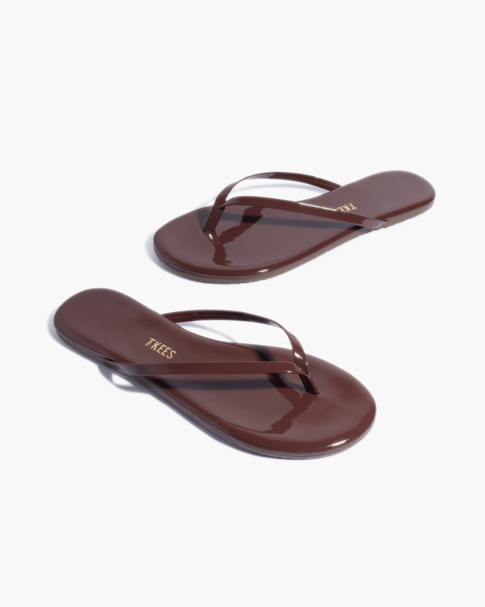 Women's TKEES Lily Glosses Flip Flops Brown | 18439JFKQ