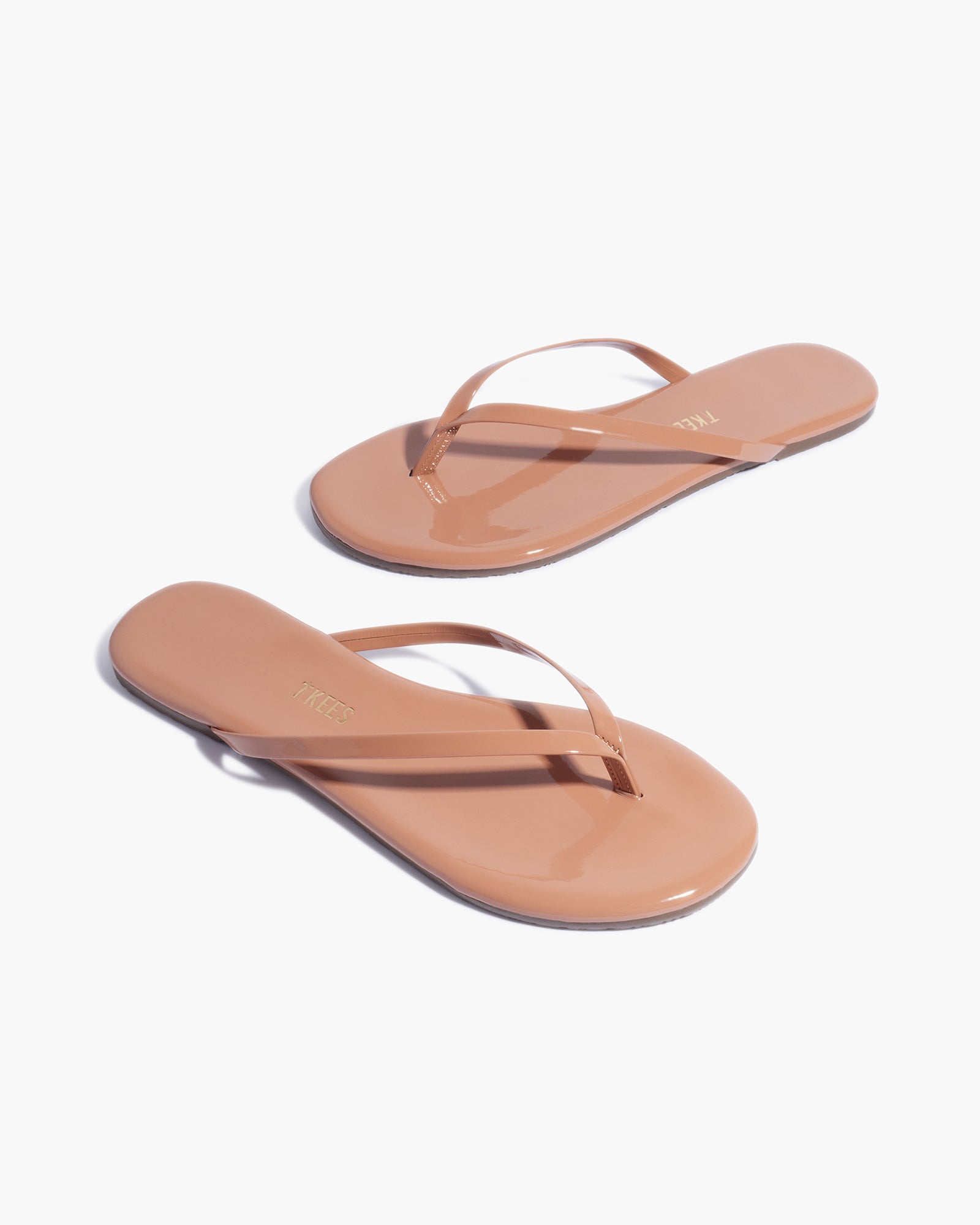 Women's TKEES Lily Glosses Flip Flops Rose Gold | 08653UTVW