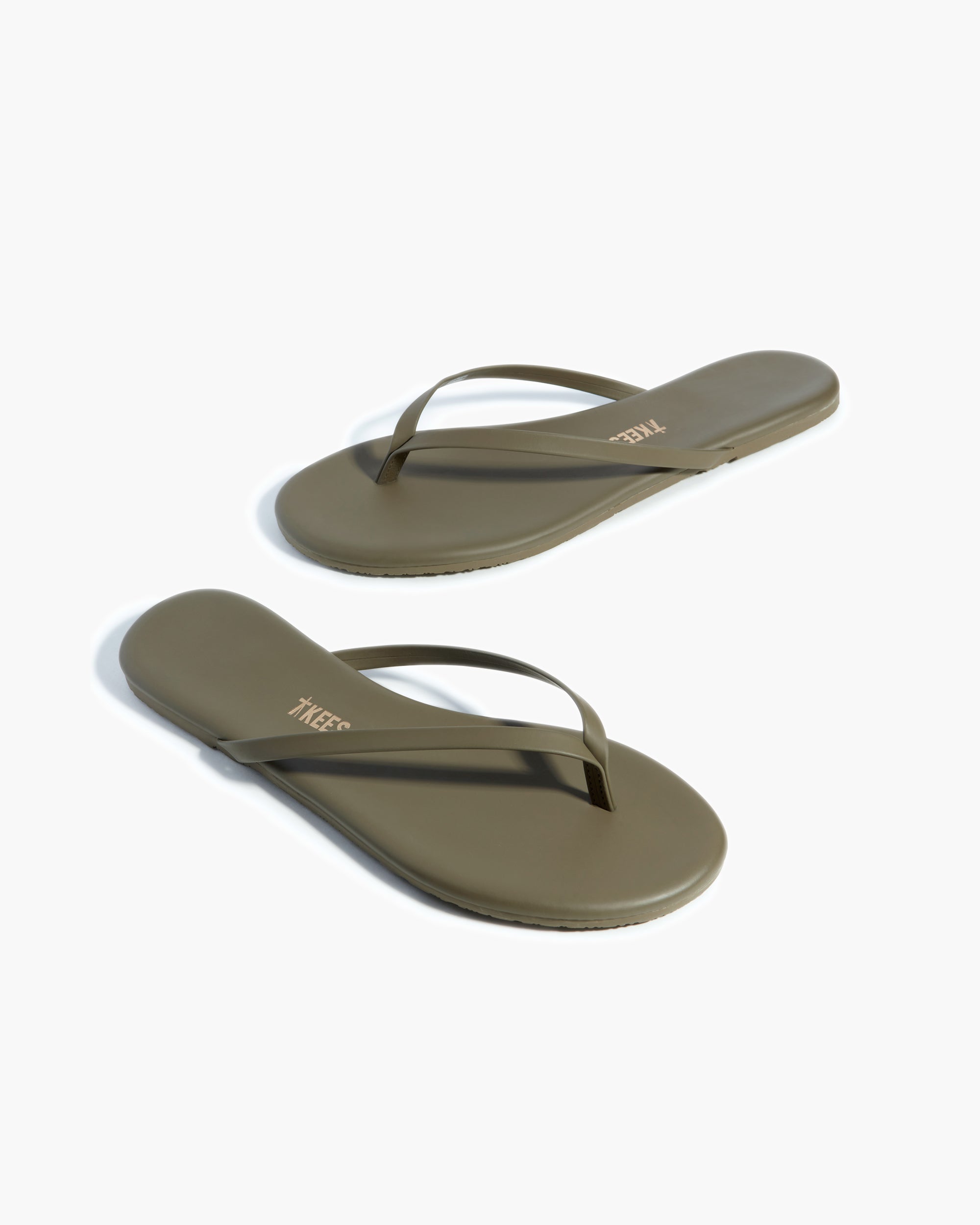 Women's TKEES Lily Vegan Flip Flops Green | 09284IOPV