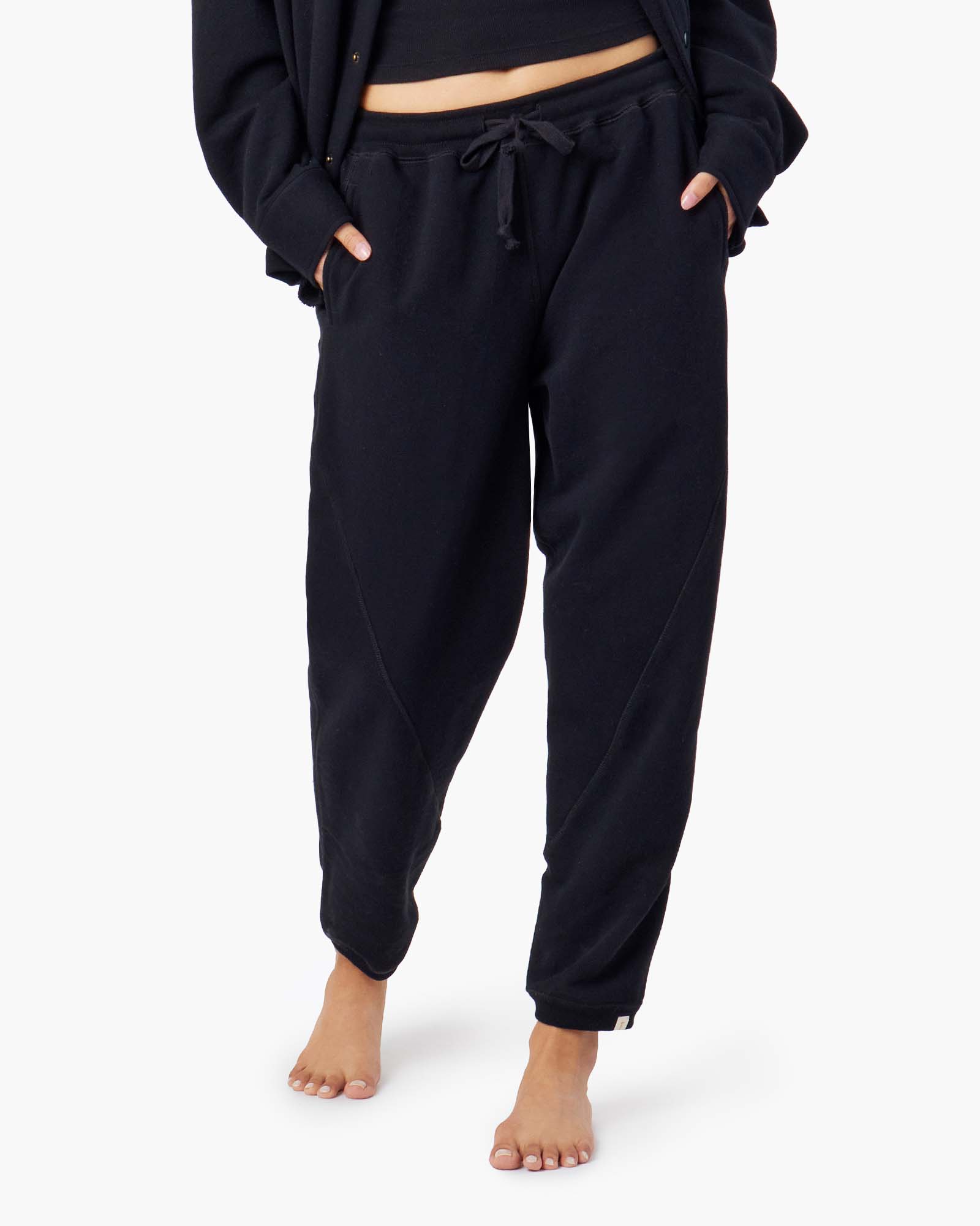 Women's TKEES Panelled Jogger Black | 49273OTWE