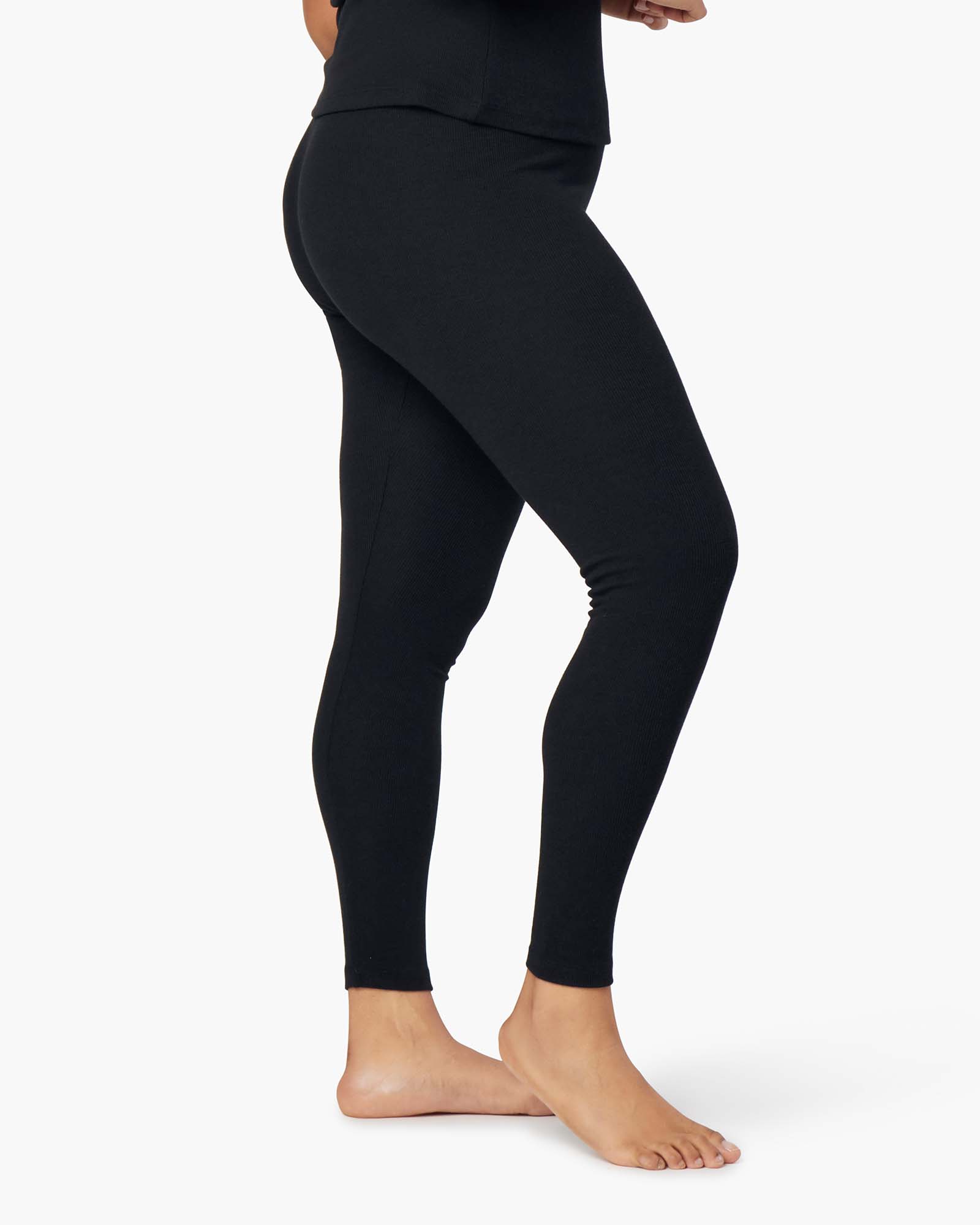 Women's TKEES Super Rib Leggings Black | 12470OTVX