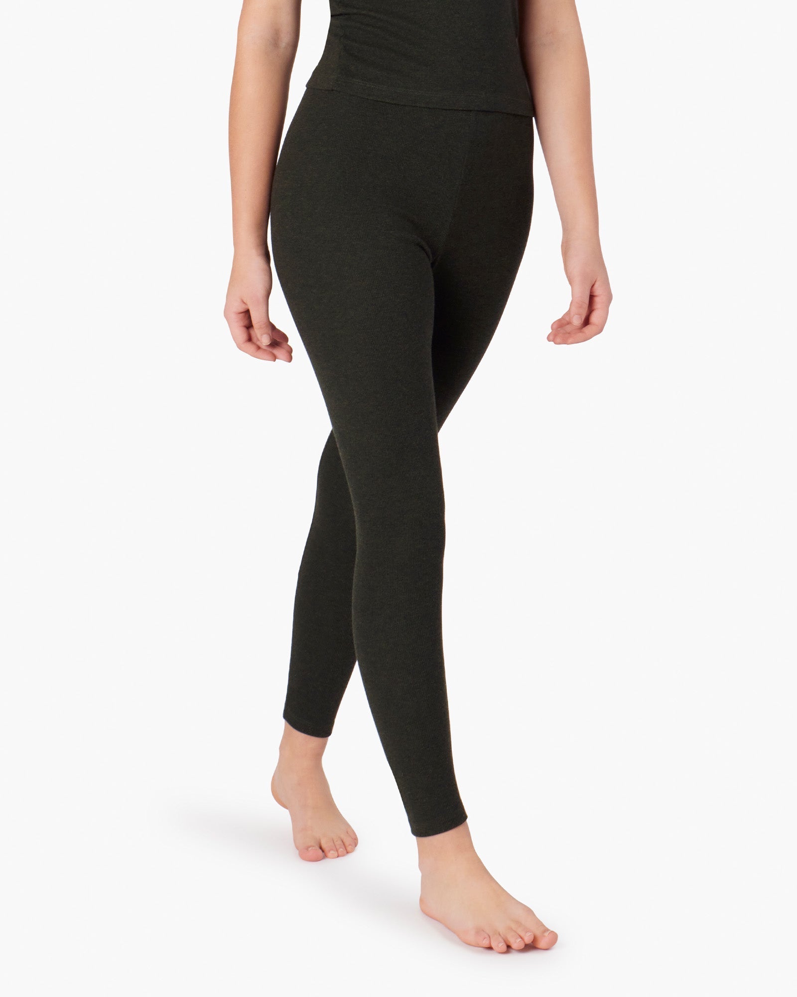 Women's TKEES Super Rib Leggings Black | 85196ZCWI