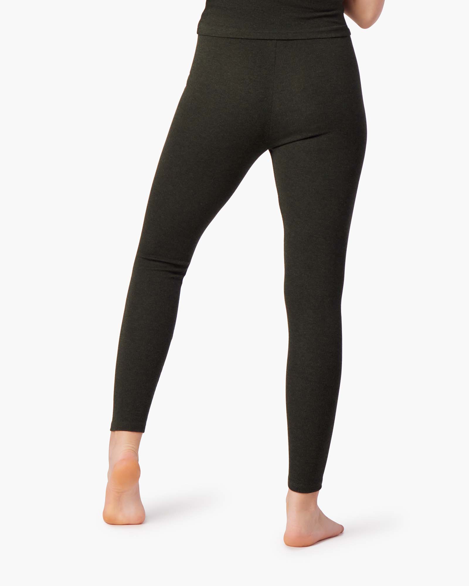 Women's TKEES Super Rib Leggings Black | 85196ZCWI