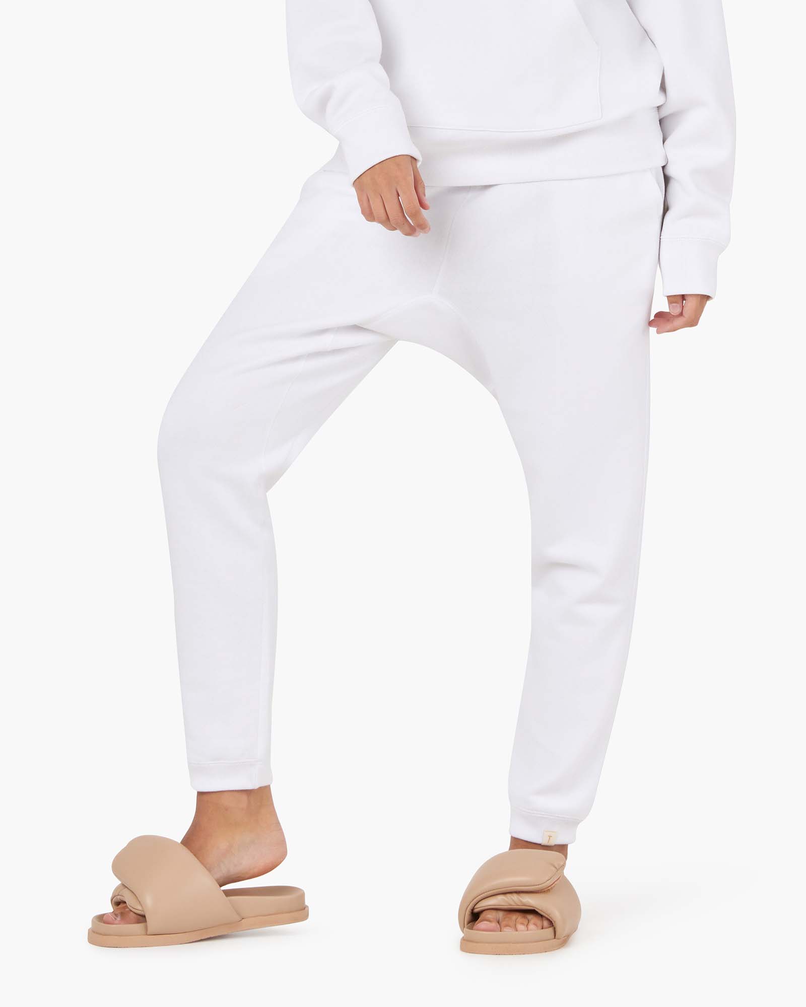 Women's TKEES Warm Core Jogger White | 43518JFSK