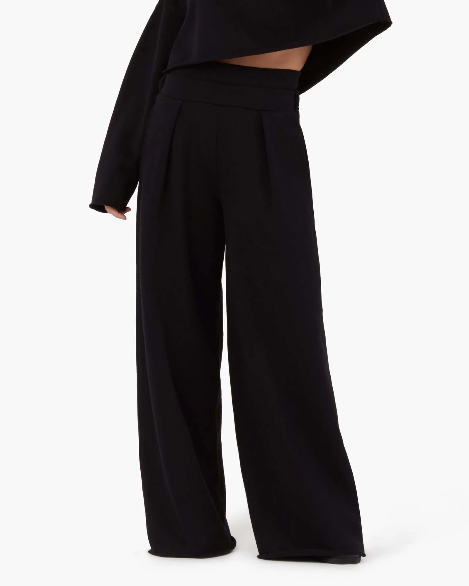 Women's TKEES Warm Core Wide Leg Pants Black | 76819WRGY