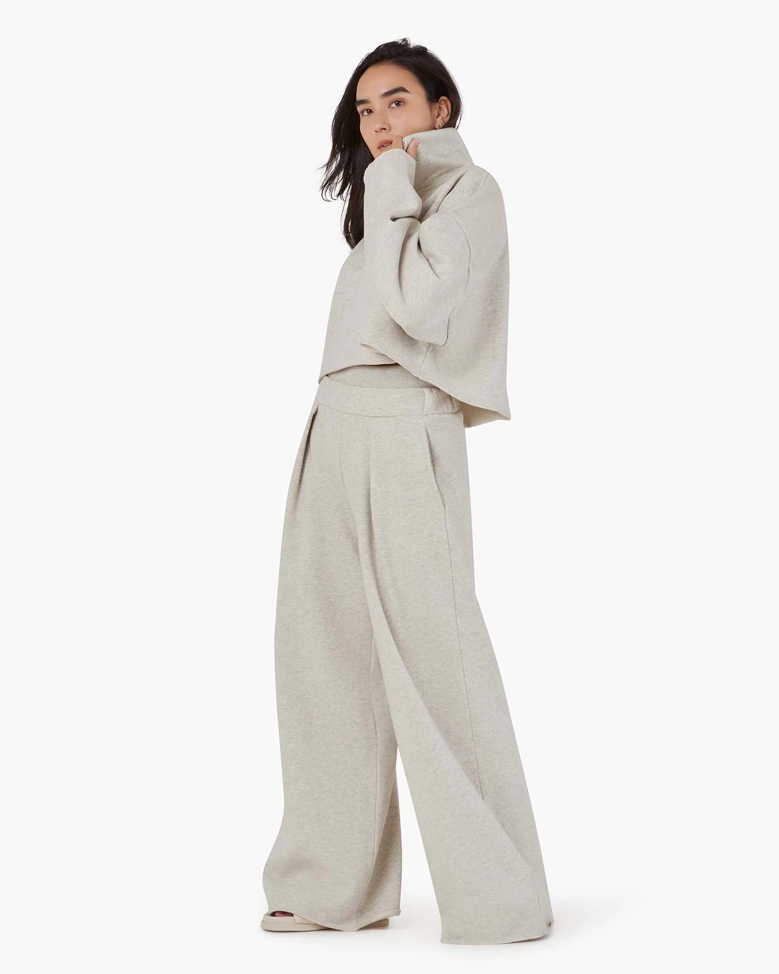 Women's TKEES Warm Core Wide Leg Pants White | 32761JEYU