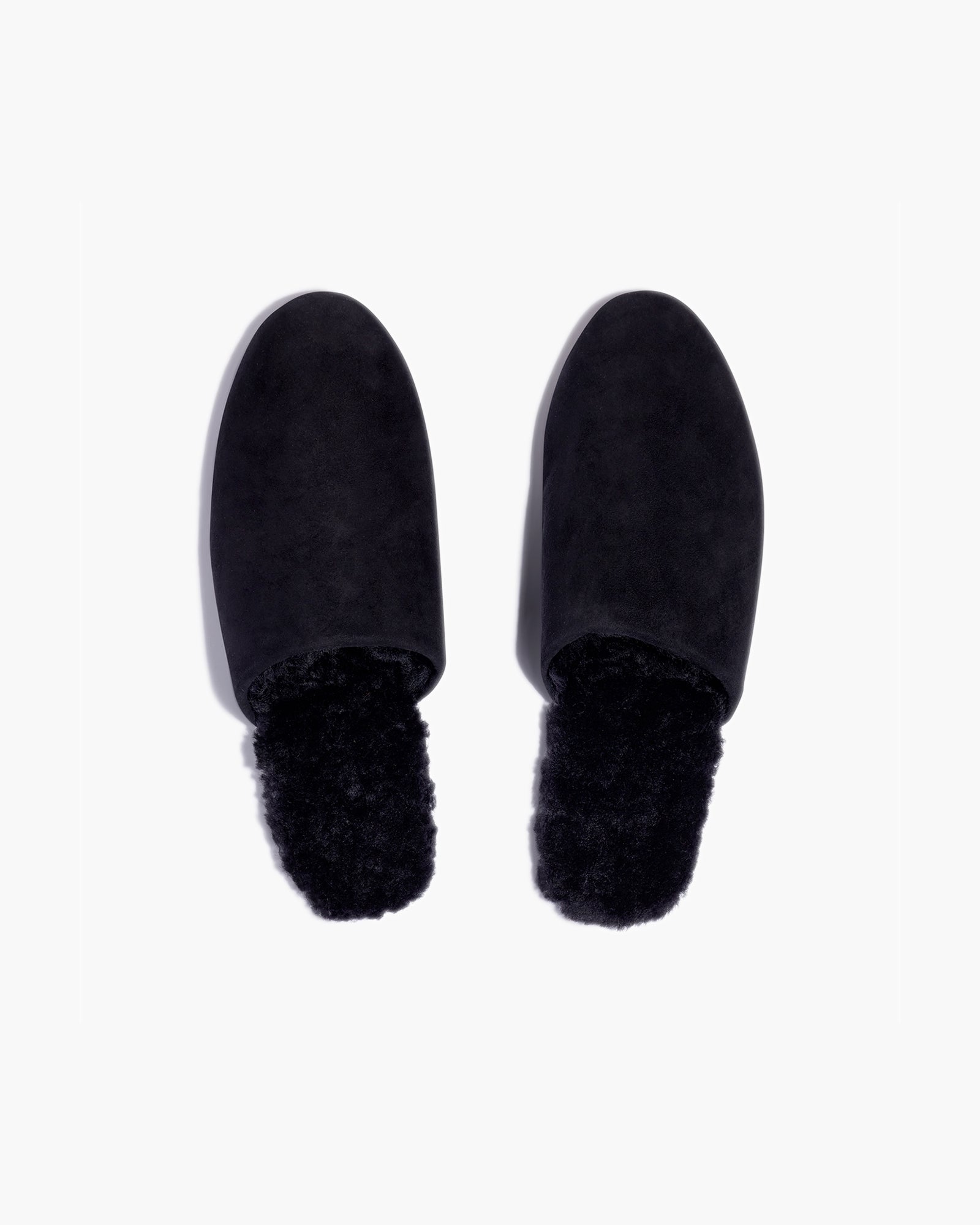 Women's TKEES Ines Shearling Slides Black | 67081FJDE