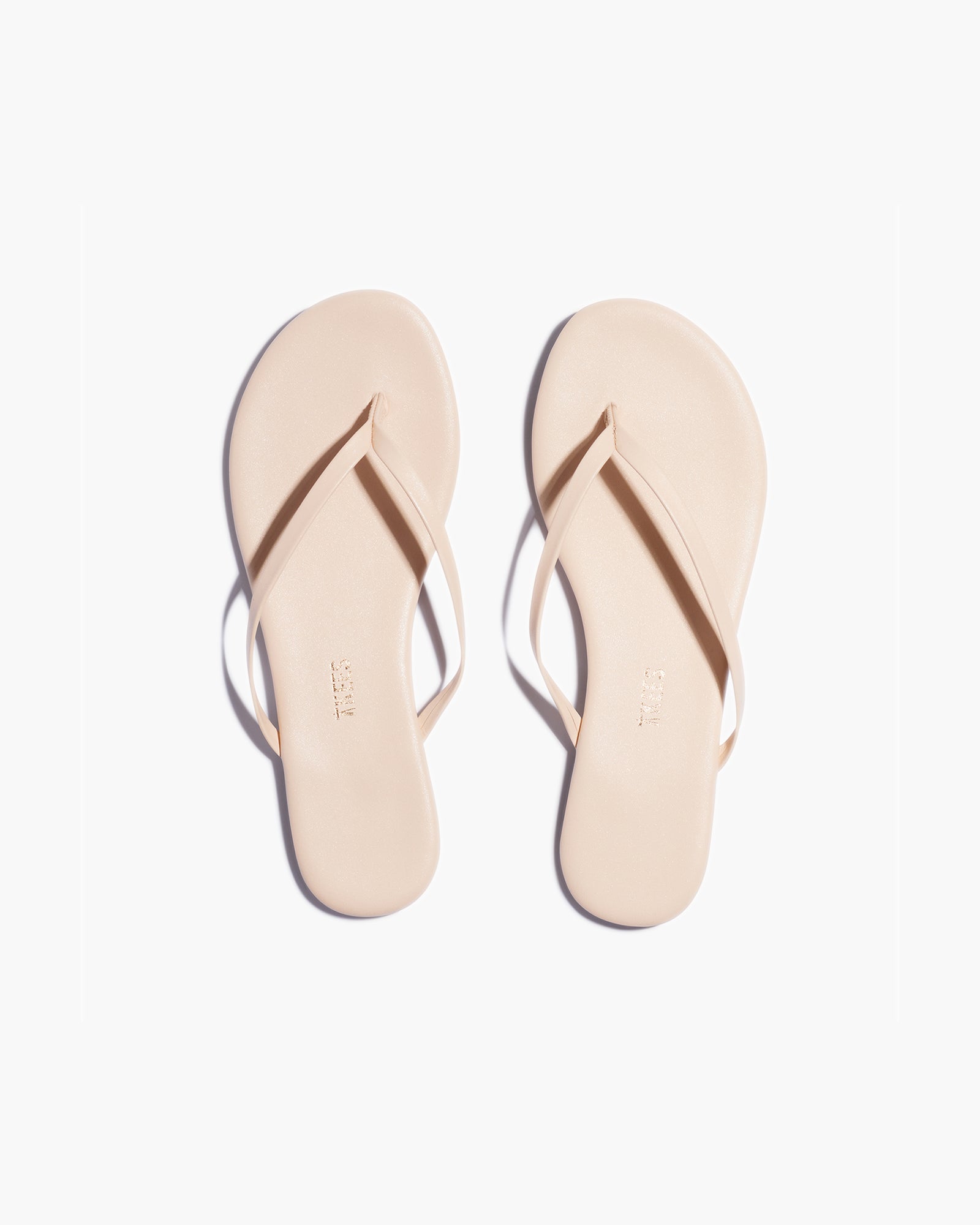 Women's TKEES Lily Shimmers Flip Flops Beige | 02371KMCU